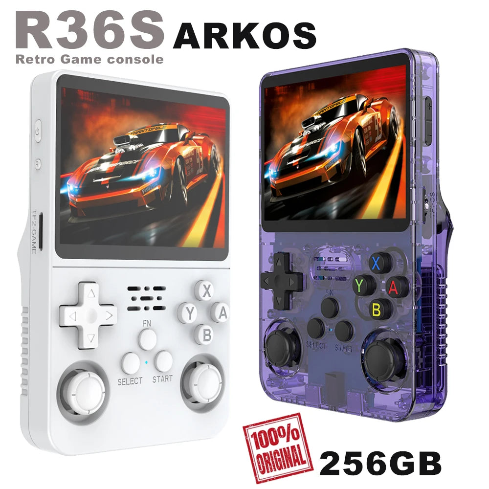 256G Open Source R36S Retro Game Console - 3.5" IPS Portable Linux ARKOS Handheld | Best Gaming Gift (64G/128G Options)